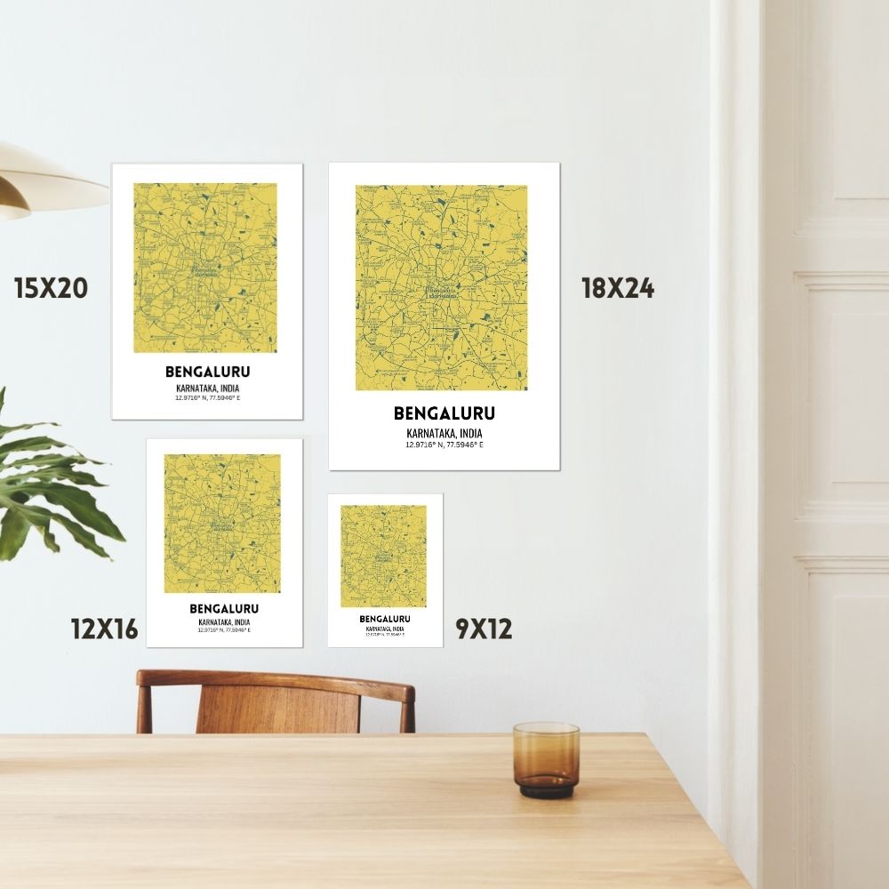 Bengaluru City Map – Yellow Art Arts Vale 6