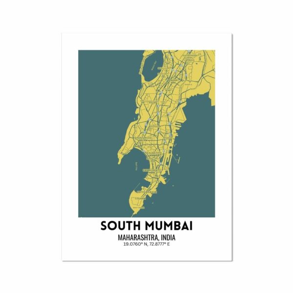 Mumbai South Map Art Arts Vale