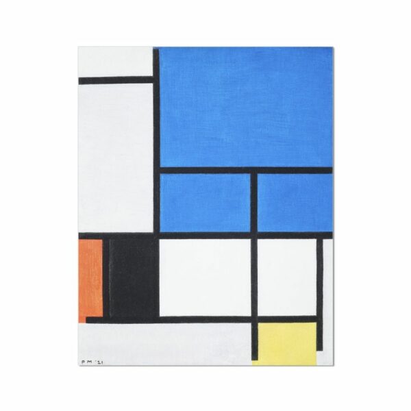 Composition with Large Blue Plane, Red, Black, Yellow, and Gray by Piet Mondrian Abstract Arts Vale