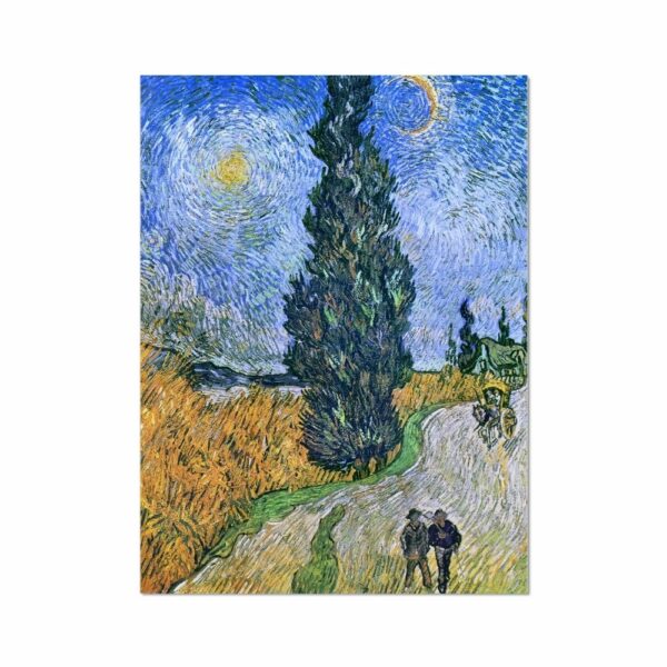 Vincent van Gogh’s Road with Cypress and Star famous painting Paintings Arts Vale