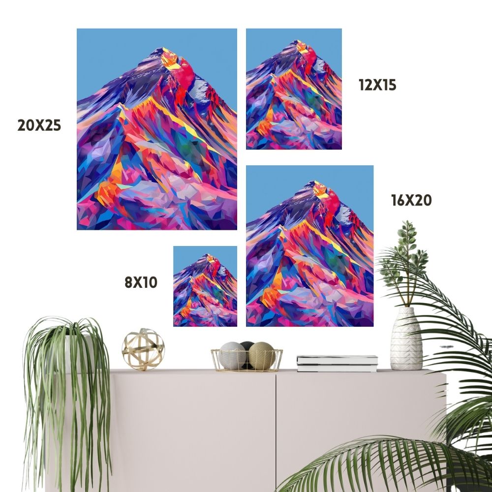 Mount Everest, Prismatic Summit Abstract Arts Vale 6